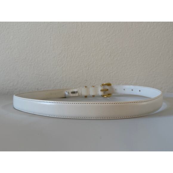 NWT Aritzia Legendary Solid Brass Leather Belt Womens Sz Large White Boho Chic main image 4